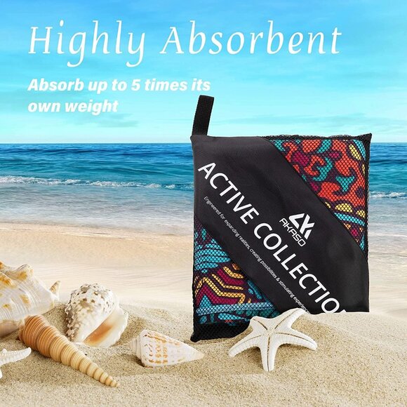 New Microfiber Beach Towel Super Absorbent Oversized 63x31 - Picture 9 of 11